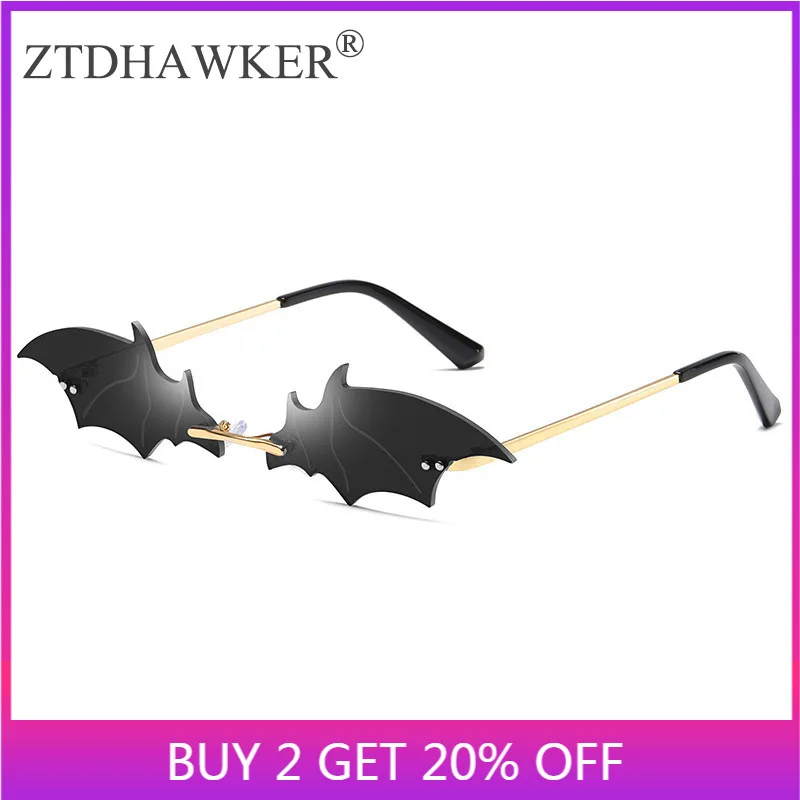 

Trendy Personality Bat Sunglasses Men and Women Colorful Designer Mirror Street Shooting Eyeglasses Glasses