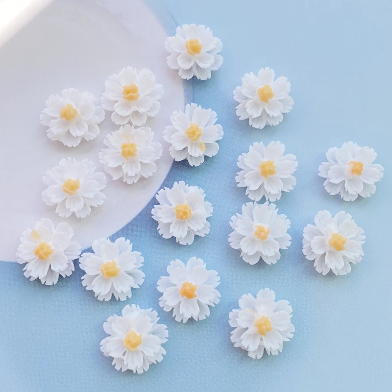 Cute Mixed Mini White Flowers Flat Back Resin Cabochons Scrapbooking DIY Jewelry Craft Decoration Accessories 60Pcs H220 ornament crafts,resin ornaments,resin crafts