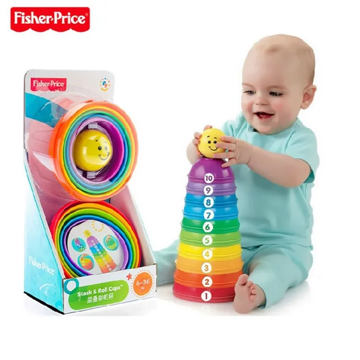 

Fisher-Price Basics Stack Roll Cups Baby Educational Creative Toy Brilliant Pierwsze Klocki Kid Birthday Gift Toys for Children