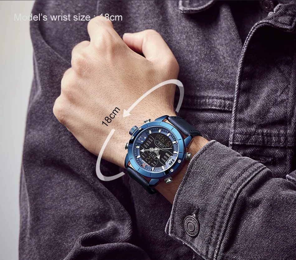 Новинка NAVIFORCE мужские часы Топ люксовый бренд водонепроницаемые кварцевые мужские кожаные аналоговые спортивные цифровые мужские часы Relogio Masculino