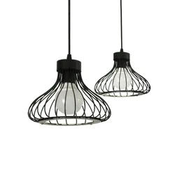 Lampes suspendues Vintage style Loft industriel, luminaires à Cage noire, décoration de chambre à coucher, cuisine, Bar, Restaurant, salon 