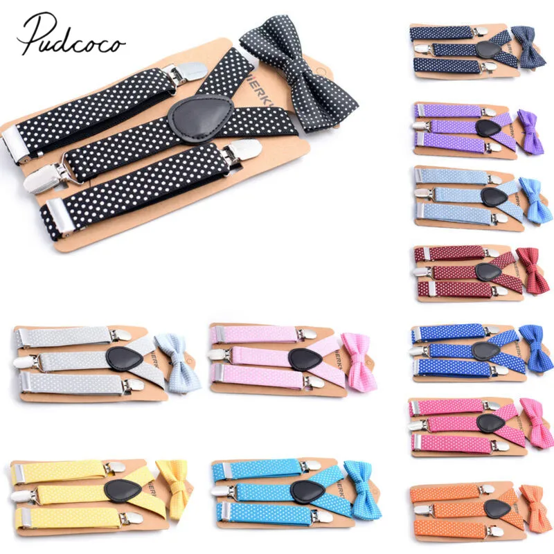 New Suspender + Bow Tie Matching Colors Sets for Boys Girls Kids Child Toddler | Детская одежда и обувь