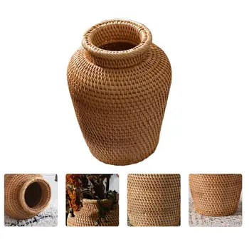 

1pc Woven Vase Flower Basket Wedding Flowerpot for Room Flower Sundries Plant