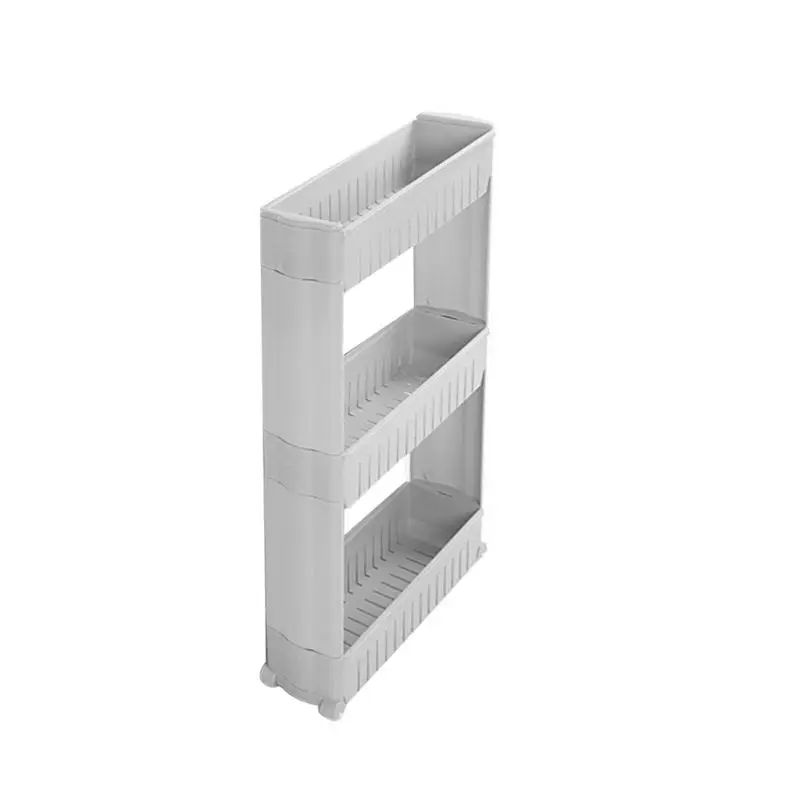 Mobile Shelving Unit Organizer With 3 Large Storage Baskets Slim Mobile Shelving Unit Organizer With 3