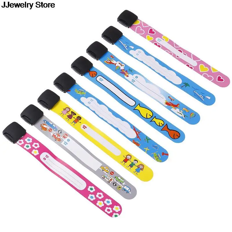 4PCS Adjustable Waterproof Wrist Strap Children Travel Outdoor Anti-lost Wristband Safety Recognition Bracelet For Kids Random anti lost wristband