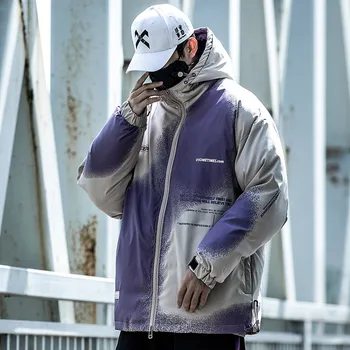 

tide in winter gradient cotton-padded clos male popular printed bread served graffiti down cotton-padded jacket