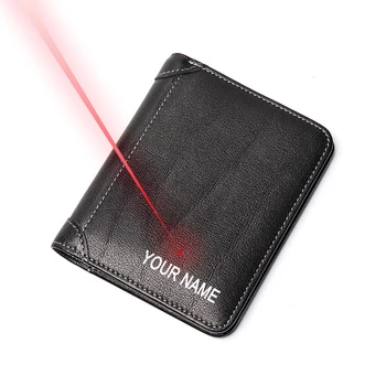 

Personalised Man's Wallet Free Carving Put Your Name on The Wallet Genuine Leather Wallet Card Holder for Male