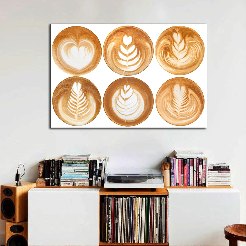 Large size Print Oil Painting Wall painting list of cup coffee Art Picture For Living Room No Frame | Дом и сад