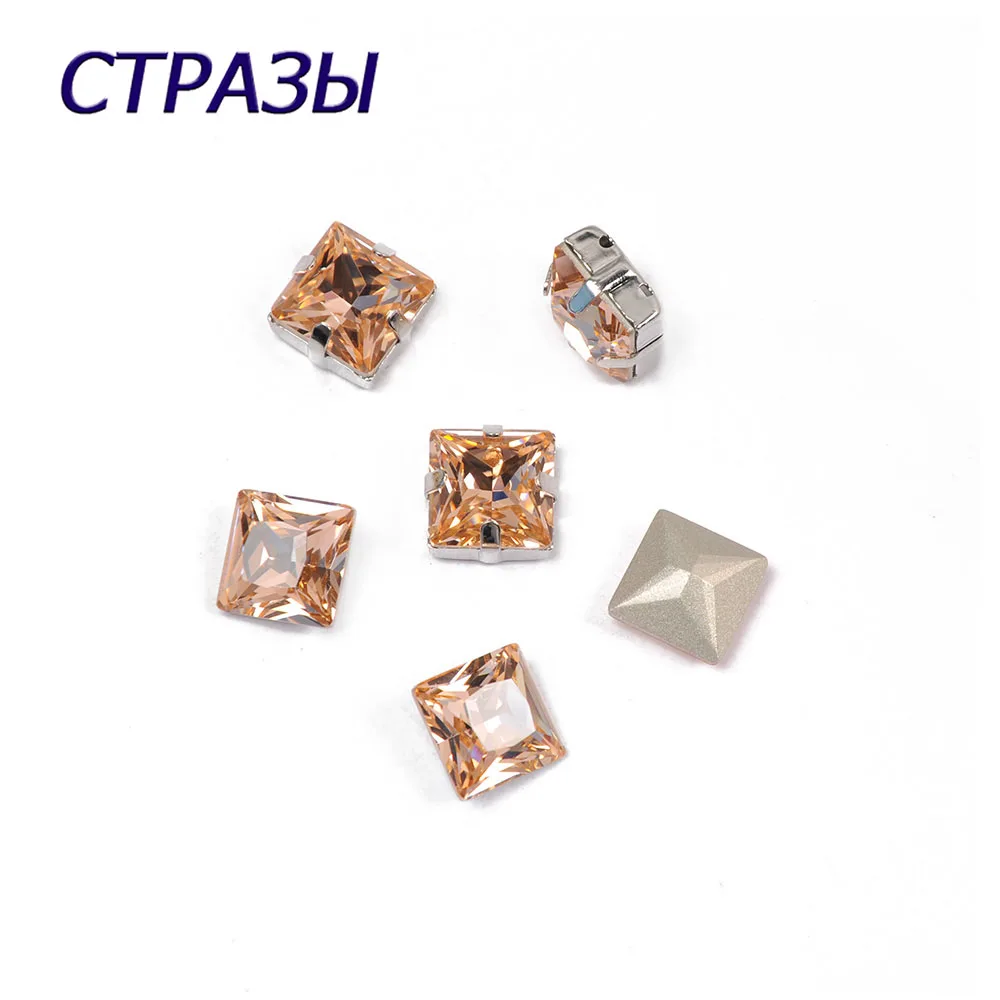 

CTPA3bI 4447 Princess Square Light Peach Fancy Stones For Jewelry Making Charming Rhinestones Natural Needlework Accessories
