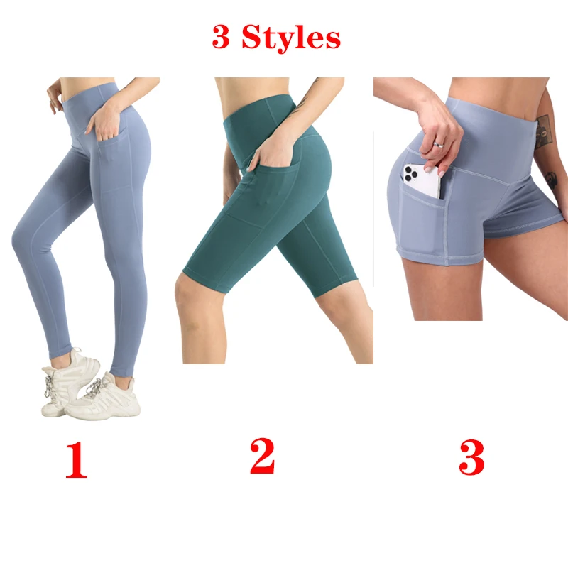 lululemon leggings CHRLEISURE Sexy Solid Fitness Women Leggings Pocket High Waist Tummy Control Sports Leggings Push Up Gym Legging Short Pants thermal leggings