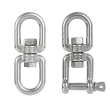 1pcs Universal Rotating Ring 8 Shape Unloading Hook Shackle Wire Rope Lock Chain Connecting Buckle 304 Stainless Steel