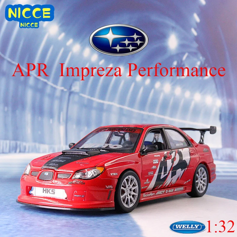 WELLY Diecast Car Model 1:24 Scale APR Subaru Impreza Performance Classic Metal Alloy Toy Sports for Kid Gift Collection | Игрушки и