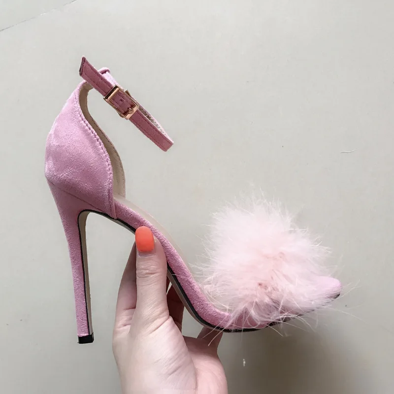 Ltartta/Лидер продаж; туфли на высоком каблуке с мехом рыбы; женская обувь; женские сандалии большого размера 43; sandalia feminina; сандалии большого размера ZL-590-20 - Цвет: pink