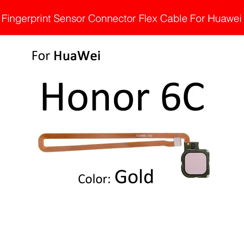 Сенсорный ID сканер отпечатков пальцев разъем гибкий кабель для huawei Honor 6C 6A 6X 5C Pro GR5 домашний гибкий кабель кнопки возврата - Цвет: Honor 6C Gold