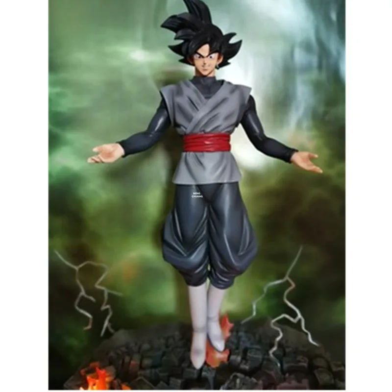 16 "Аниме Жемчуг дракона Статуя Гоку черный бюст Супер Saiyan полноразмерный Портрет с светодиодный свет анимационная фигурка GK игрушечная