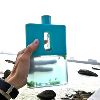 

500ml Outdoor Water Bottle Flask Portable Travel Plastic Flat Drink Bottles A5 Size Creative Square Student Sports Drinks Kettle