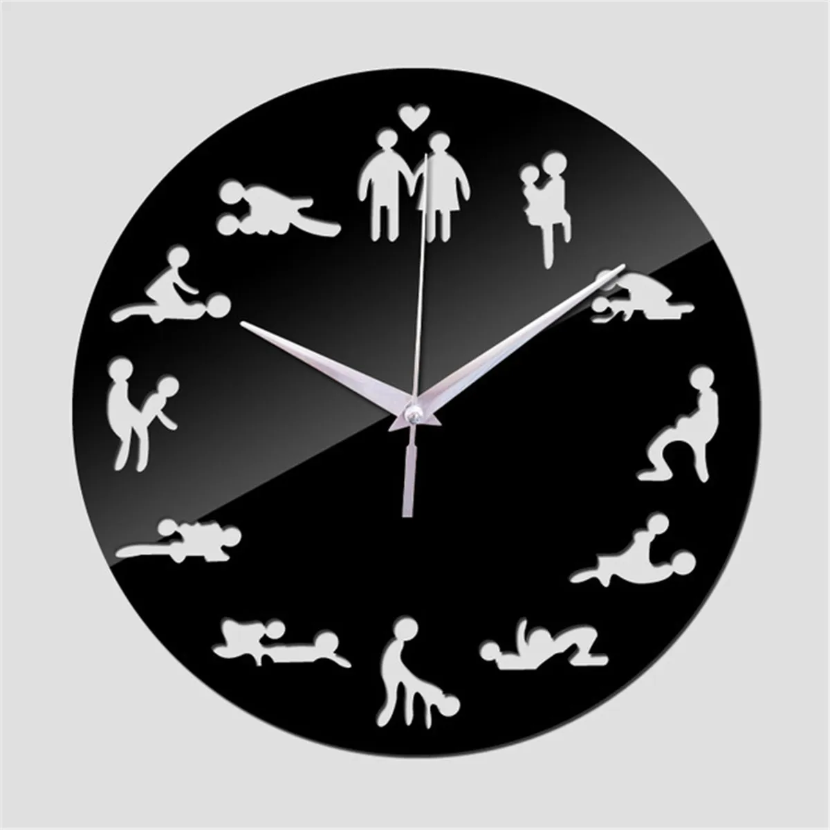 Новые сексуальные забавные секс осанки настенные часы акриловые зеркальные настенные часы Наклейка Мода Пара домашний Декор 3D часы настенные стикеры s