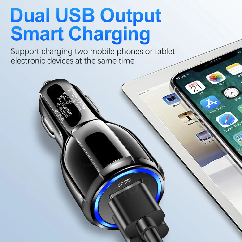 Universal DC 5V3.1A 2 USB Port Adapter Car Charger Motorcycle Power Supply