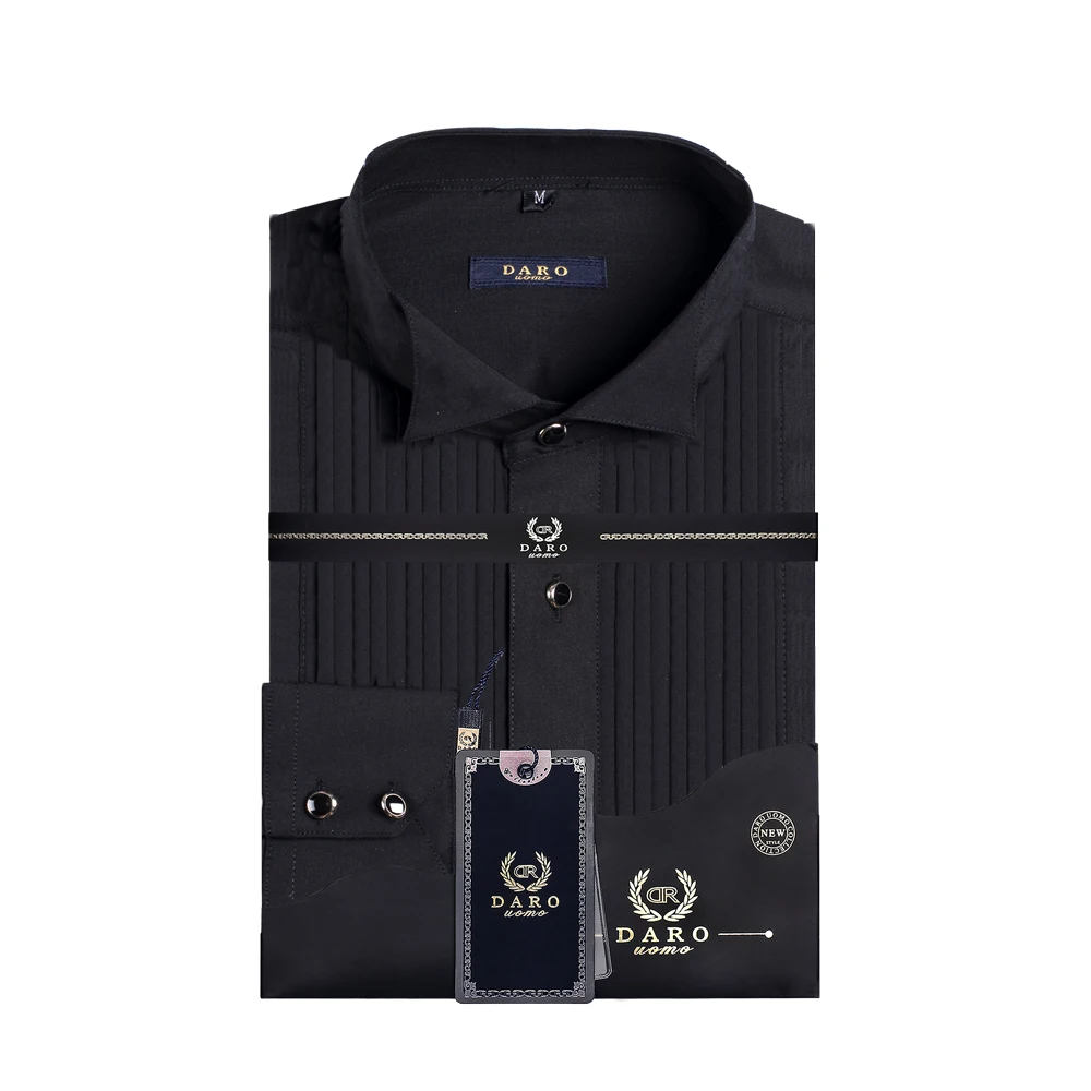 DR DARO UOMO Mens shirts black tuxedo for wedding and party DRS883
