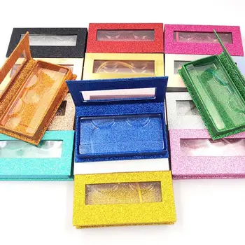 

Wholesale Square Colorful False Eyelash Packaging Box Fake 3D Mink Eyelashes Boxes Faux Cils Magnetic Case Lashes Empty TSLM2