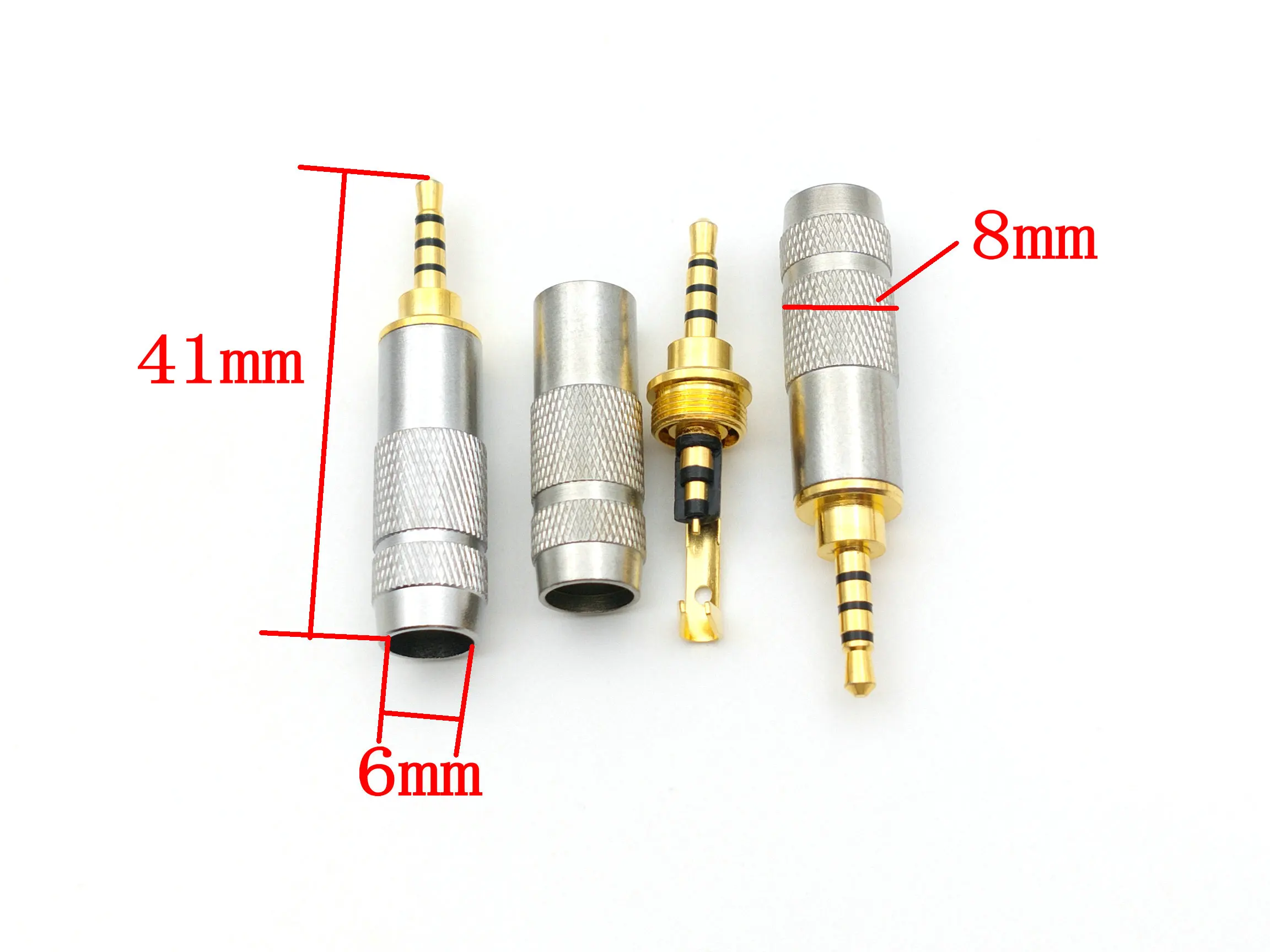 200pcs 2 5mm 4 Pole Repair Headphone Jack Plug Cable Audio Solder connectors New