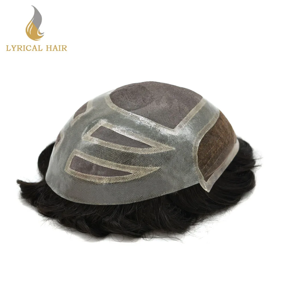 Французские кружевные передние мужские s Toupee тонкие моно волосы система