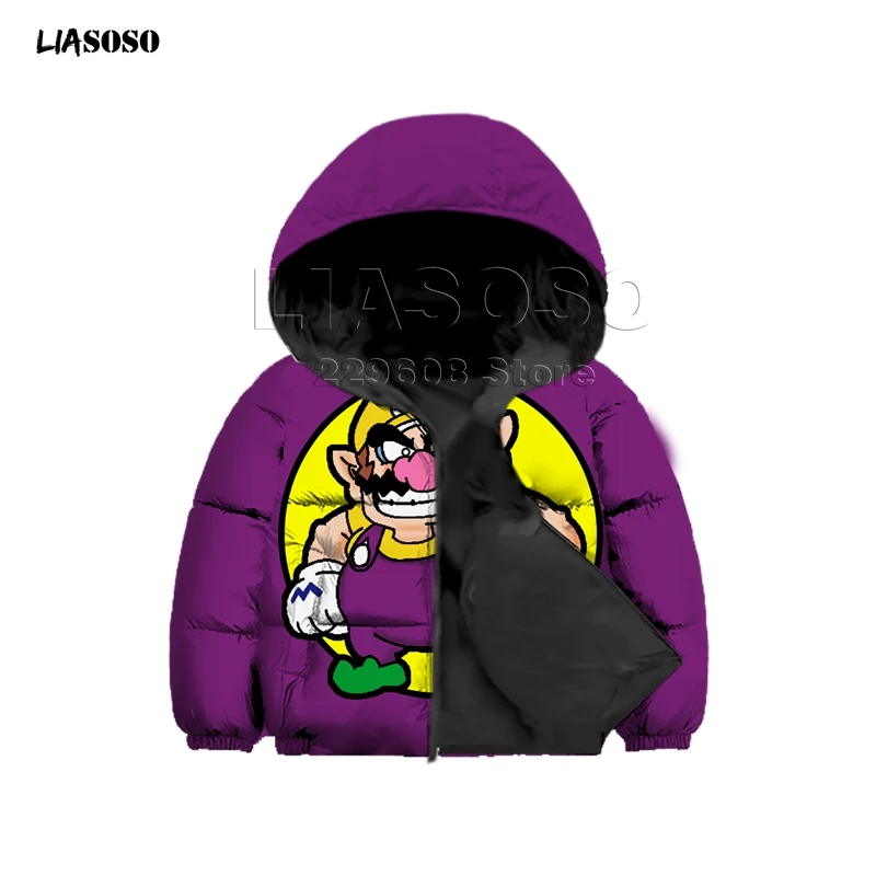 13 3D printing game Jacket Men&women&Child Mario brothers Down Coat Loose Oversized Children Down Jacket Winter Hip Hop Neck Pullov - Цвет: 13
