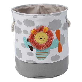 

Durable Dirty Clothes Storage Bucket Lion Cartoon Canvas Storage Basket for Toys Child Folding Laundry Basket Dirty Clothes