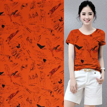 

1.4meters Fashion graffite design print pure silk Crepe DE chine silk fabric,SCDC854