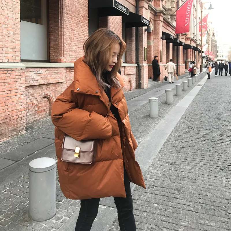 

Photo Shoot 2018 Winter New Style CHIC Cotton-padded Clothes Mid-length Large Size down Coat Thick Cotton-padded Jacket down Jac