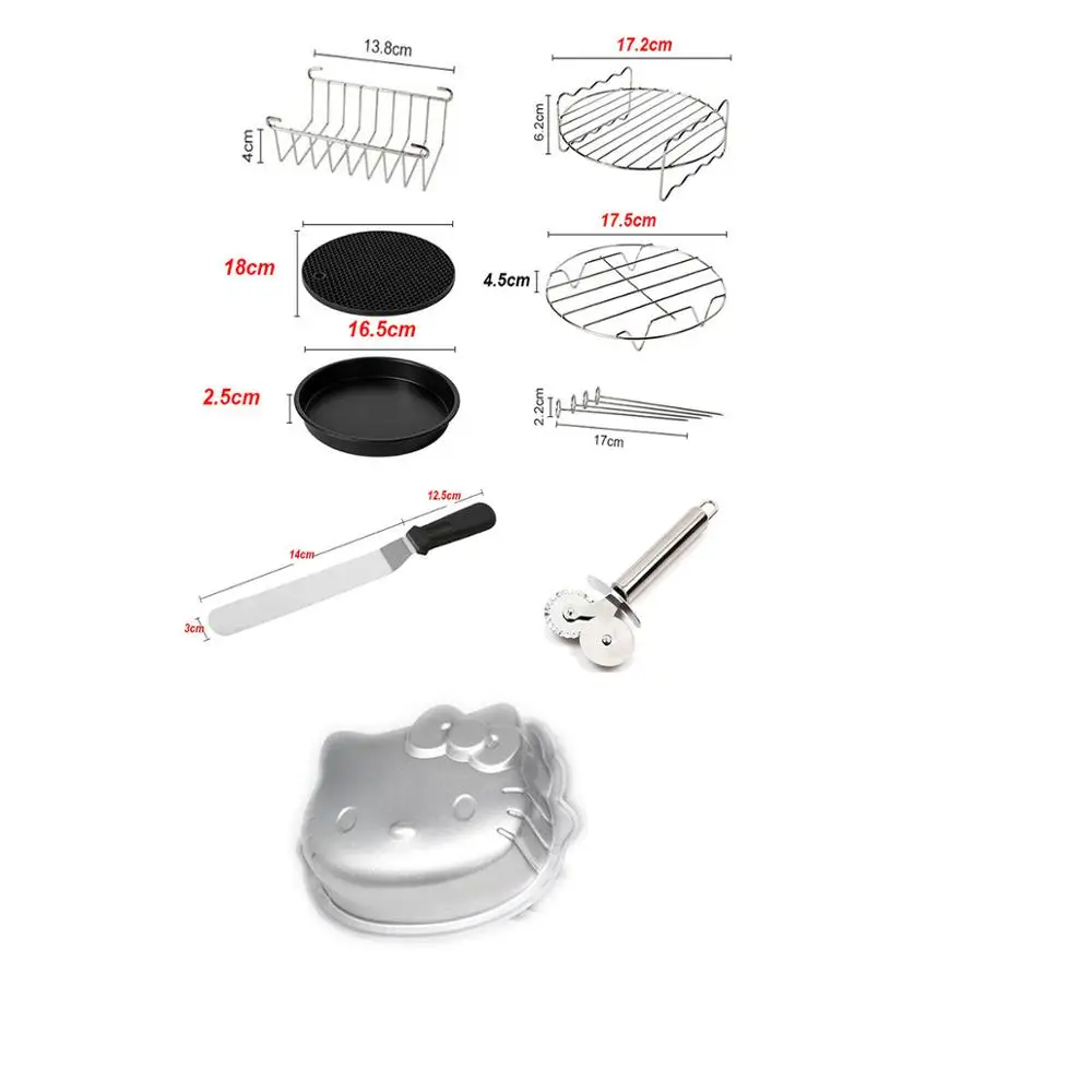 

Best Sell Air Fryer Accessories for Gowise Phillips Cozyna and Secura, Set of 8, Fit all Airfryer 3.7QT - 4.2QT - 5.3QT - 5.8QT