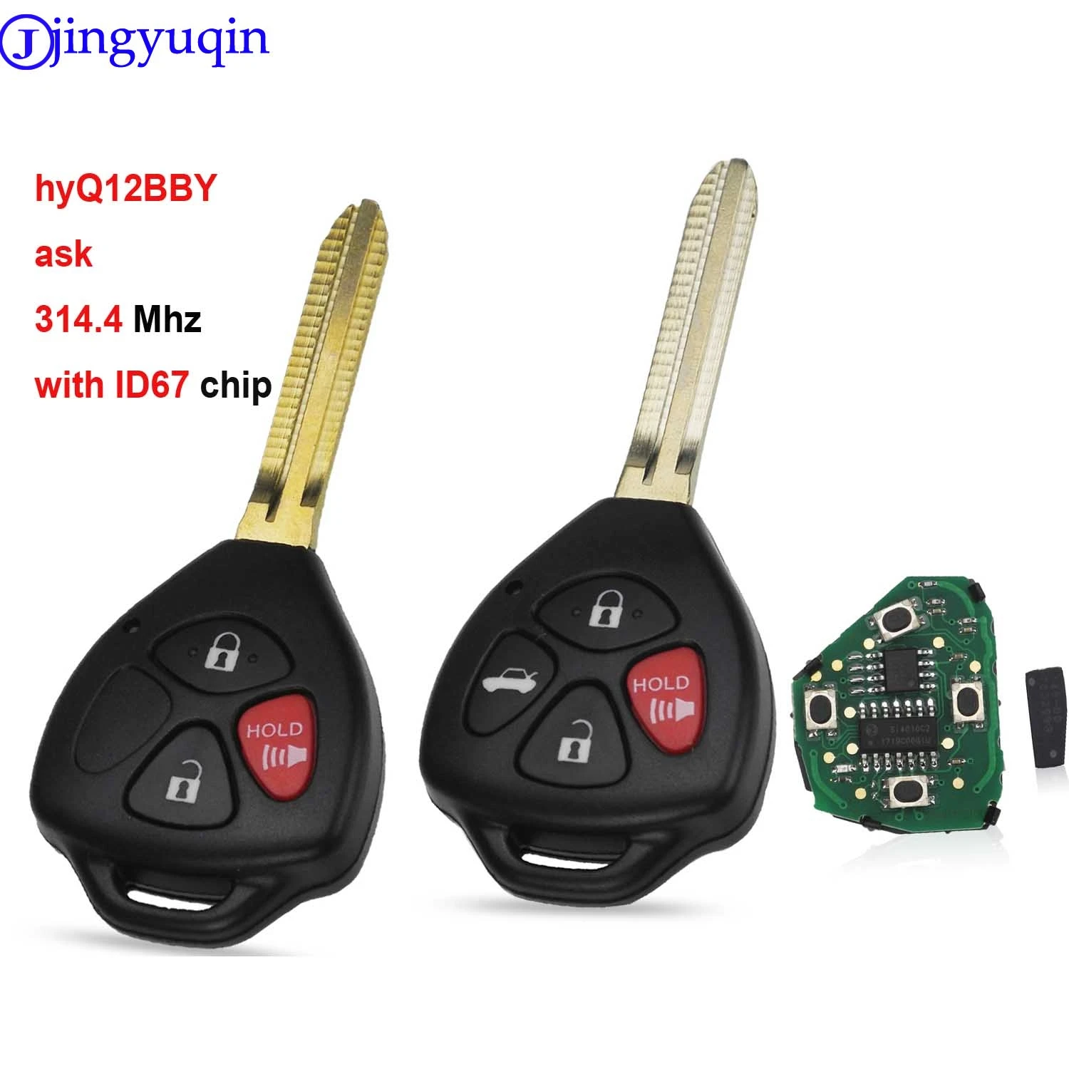 Пульт дистанционного управления jingyuqin 3/4 B ASK HyQ12BBY 314 4 МГц с чипом ID 67 для Toyota Camry Avalon