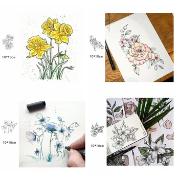 

Clear Stamps for DIY Scrapbooking Card Flowers and Whale Transparent Silicone Stamps Making Album Paper Crafts Decor New Stamps