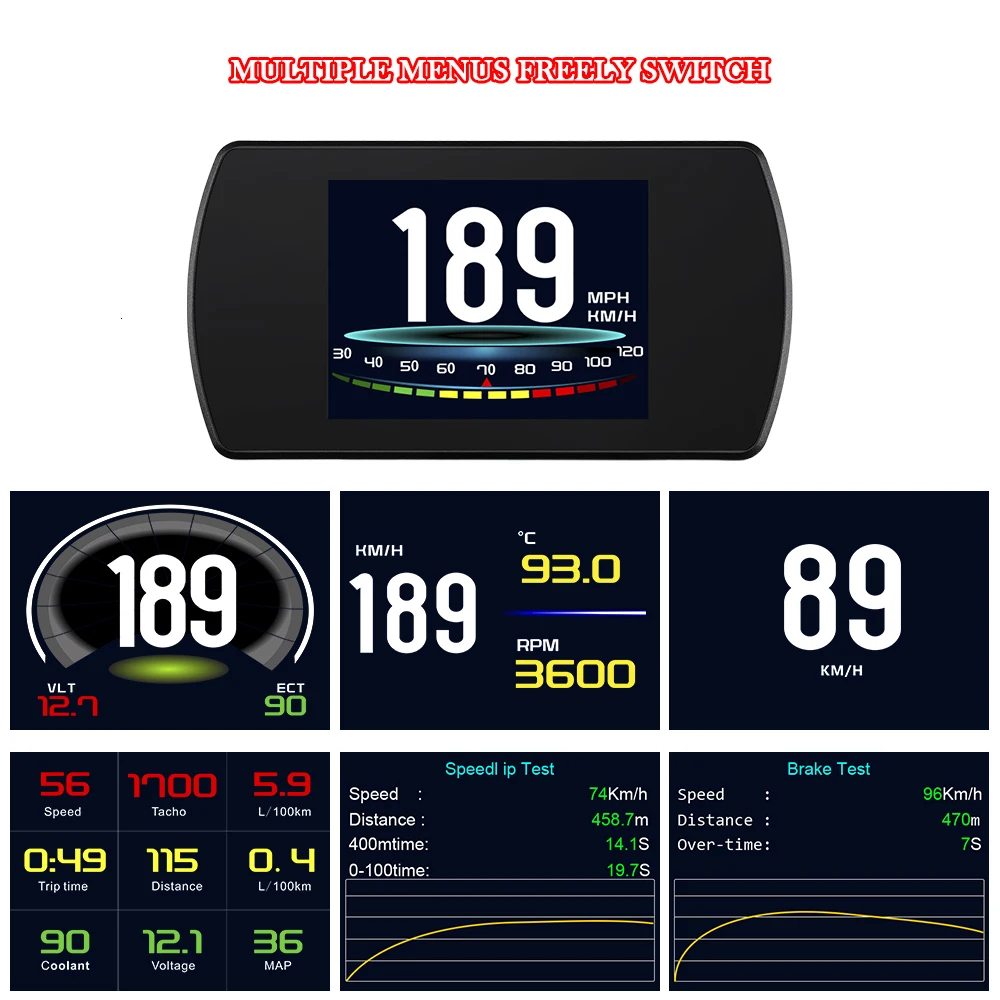 Новинка 4," HD TFT Автомобильный Hud OBD ЖК-дисплей OBD2 Спидометр об/мин Тахометр бортовой компьютер gps Спидометр дисплей