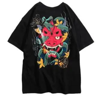 

M32T5 2020 Hip Hop T Shirt Men Snake Ghost Harajuku Streetwear Tshirt Cotton Short Sleeve Summer Tops Tee HipHop Back Printed