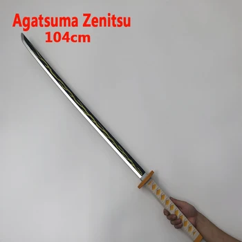 

1:1 Kimetsu no Yaiba Sword Weapon Demon Slayer Agatsuma Zenitsu Cosplay Sword Anime Ninja Knife PU toy 104cm