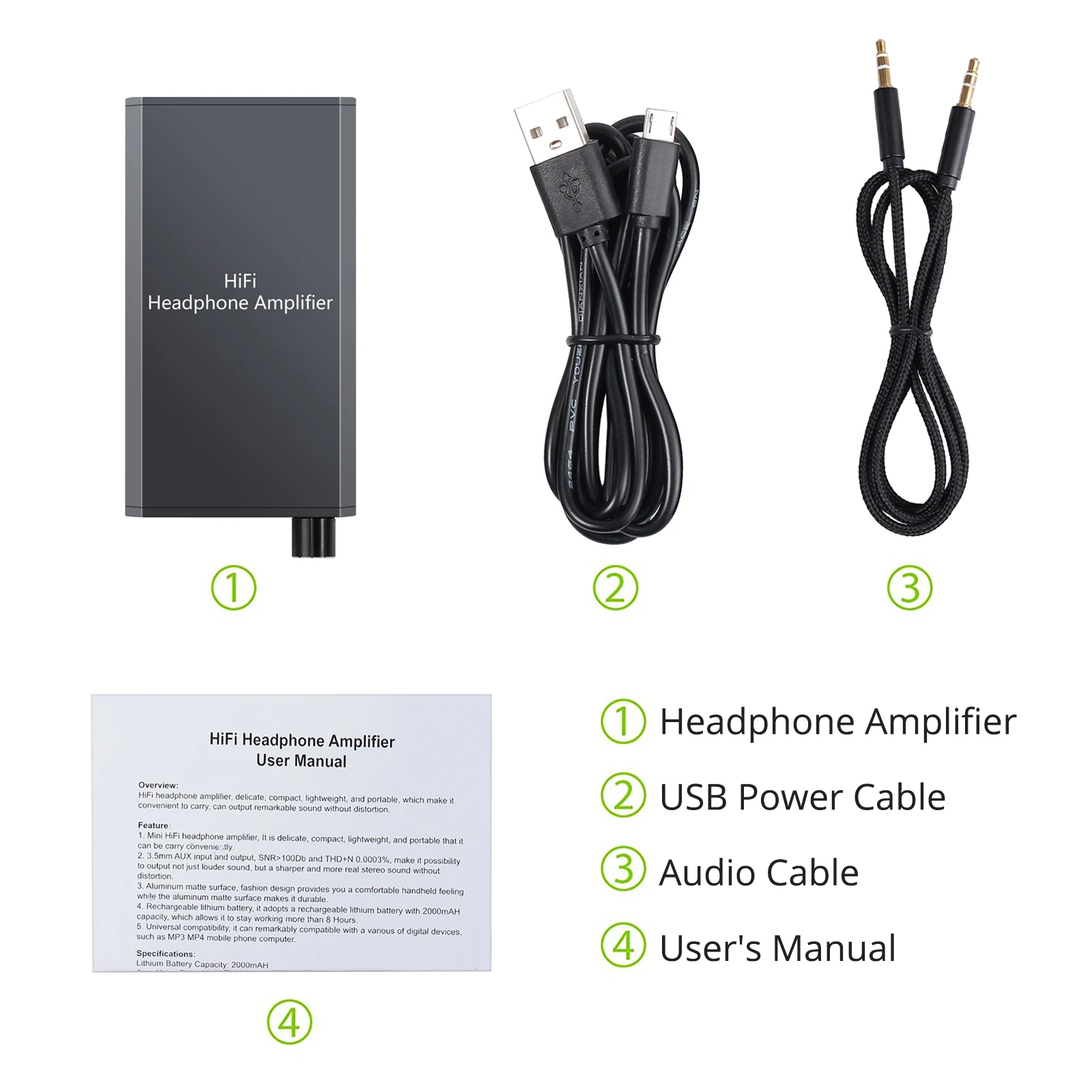 LiNKFOR Portable HiFi Earphone Headphone Amplifier 1000mAH With Two stage gain switch For 10 150 Ohm Headphone Amplifier AMP