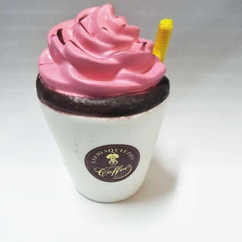 

Gifts PU Slow Rising Squeeze Toy Aid Straw Simulation Funny Soft Ice Cream Classic Coffee Cup Stress Reliever Squishy
