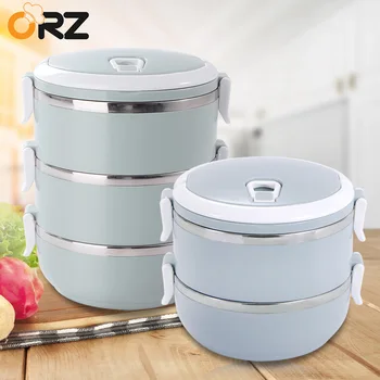 

Japanese Bento Lunch Box 2-layer Stainless Steel Insulated Thermal Lunch box Leak-Proof Food Container Lunchbox