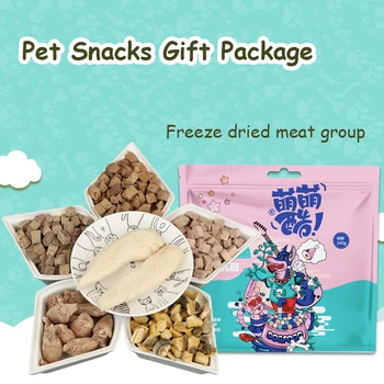 

Pet Dog Cat Snack Freeze Dried Chicken Breast Duck Meat Gift Package Training Reward Healthy Natural Salmon Pet Food Snacks 240g