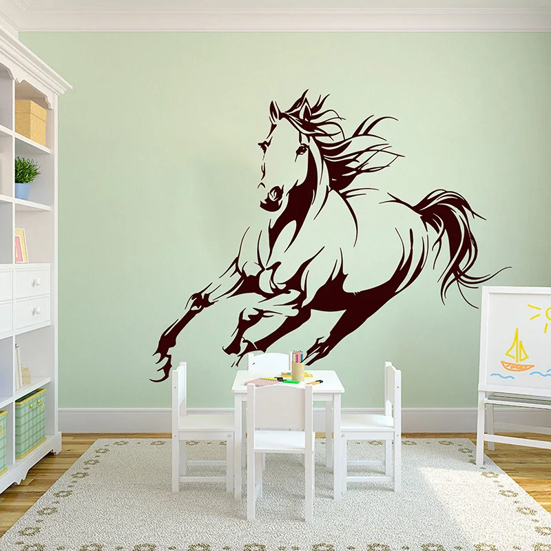 Large Running Horse Wall Sticker Living Room Bedroom Wild Animal Unicorn  Horse Wall Decal Kids Room Vinyl Decor - Wall Stickers - AliExpress
