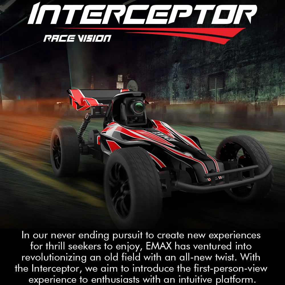 Emax Interceptor FPV гоночный автомобиль 2,4G радио управление высокая скорость с камерой очки RC автомобиль 2~ 3S RTG версия для подарка