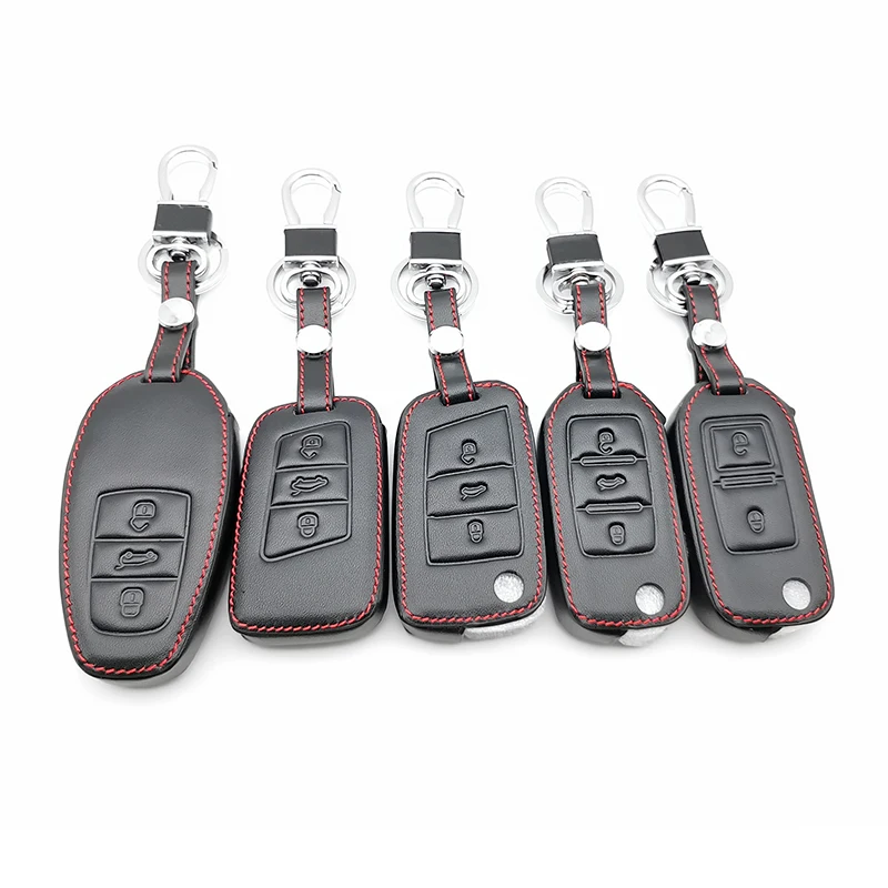 Чехол кожаный для ключа автомобиля Volkswagen Golf Tiguan 7 Bora GOLF POLO Passat for Skoda Octavia A5