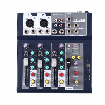 

F-4 4 Channel Professional Live Mixing Studio Audio Sound Console Network Anchor Portable Mixing Device Vocal Effect Processor