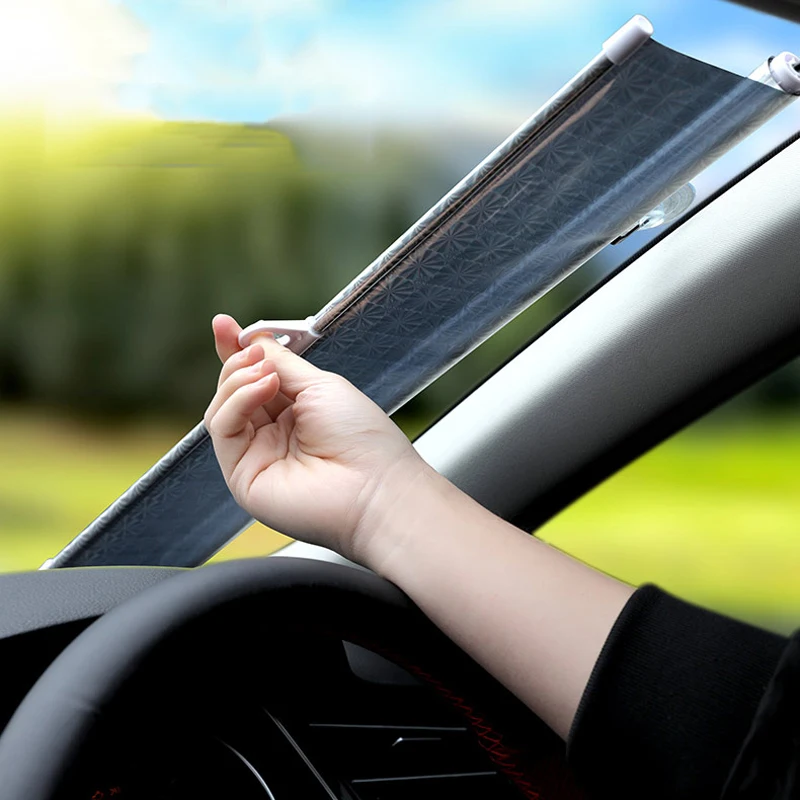 

40cm*60cm PVC auto retractable heat insulation sunshade and high efficiency sun protection cloth suitable for most cars