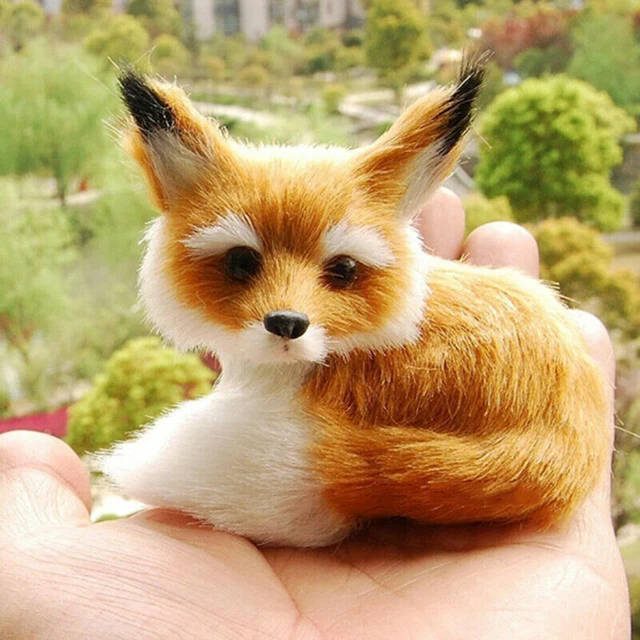 New 1 Pcs Simulation Animal Foxes Plush Toy Doll Realistic Stuffed Animal  Soft Plush Kids Toy Sitting Fox Home Decor 9*7*8cm - AliExpress