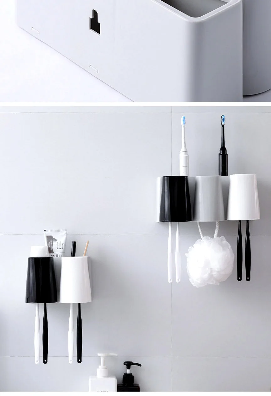Floating Wall Shelves Plastic Toothbrush Holder Plastic Cup Holders For Paper Cups Shower Shelf Plastic Bathroom AYP0134 2