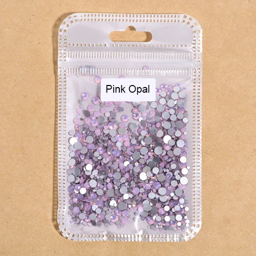 1000 шт разноцветные стразы без горячей фиксации с плоской задней частью стеклянные стразы блестящие стразы для украшения ногтей F0177 - Цвет: Pink Opal