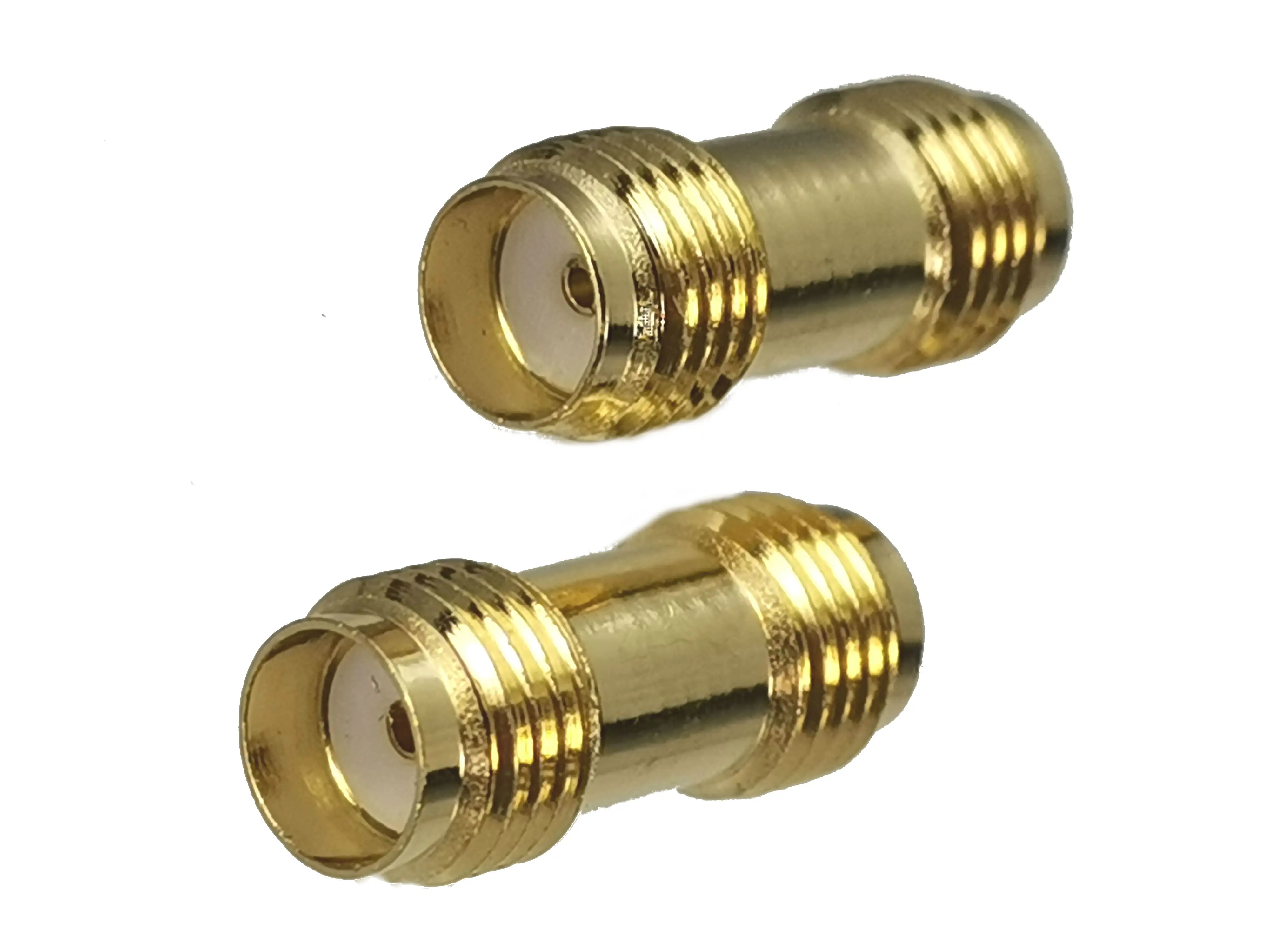 Adaptador de conector SMA hembra a SMA hembra, convertidor Coaxial RF recto, latón nuevo, 1 unidad