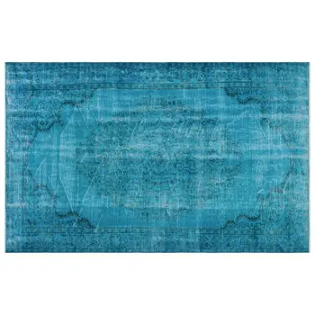 

Handmade Turquoise Vintage Overdyed Turkish Area Rug 177x280 Cm-5'10''X9'2''